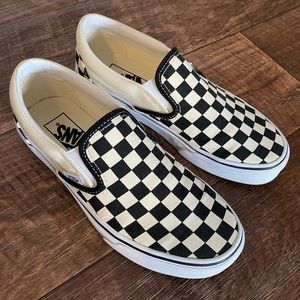 Vans Checkerboard Classic Slip-On in black/off  white